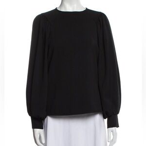 GANNI Black Balloon Sleeve Top EU 36 | US 4–6